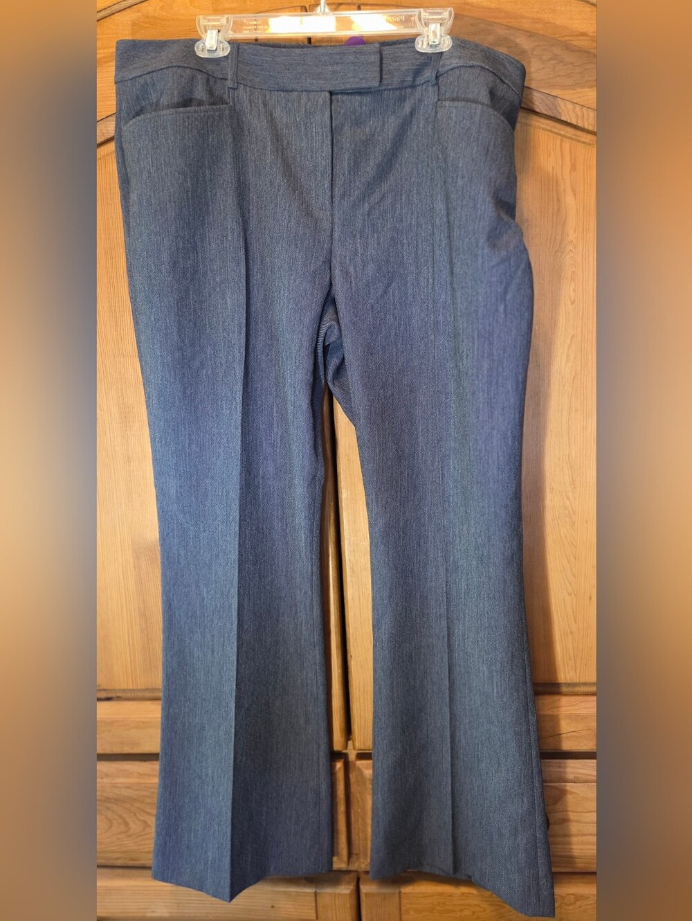 Chelsea Rose Women's Blue Polyester Denim Look Dress Pants Size 18 NWT $50